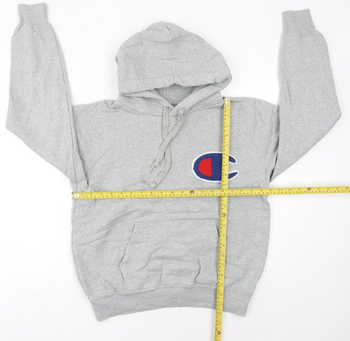 Champion Womens Grey Hoodie Size 8 Pullover Logo Sweatshirt