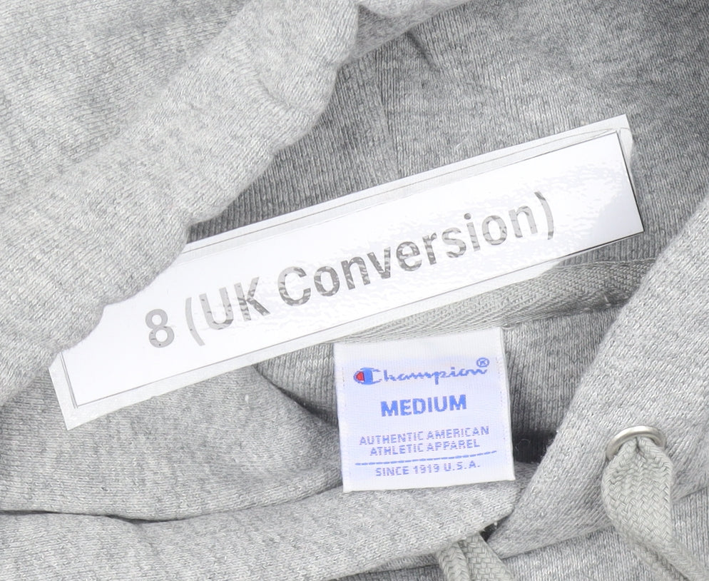 Champion Womens Grey Hoodie Size 8 Pullover Logo Sweatshirt