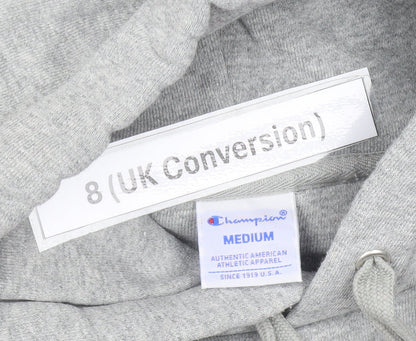 Champion Womens Grey Hoodie Size 8 Pullover Logo Sweatshirt
