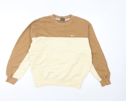 Nike Women’s Beige & Brown Sweatshirt Size 8 Crew Neck Pullover