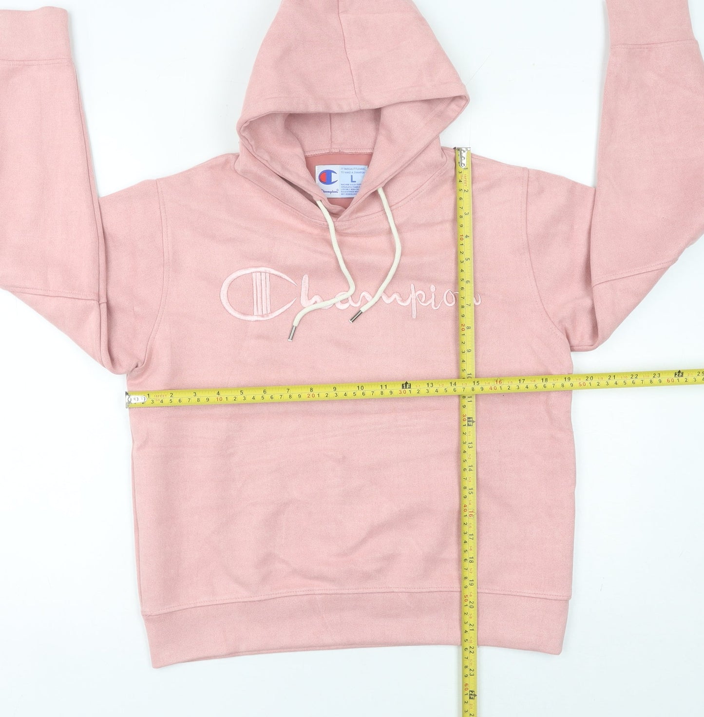 Champion Womens Pink Hoodie Size 10 Logo Pullover Sweatshirt