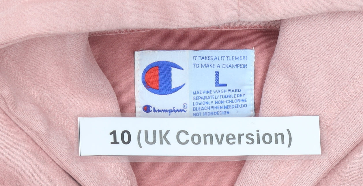Champion Womens Pink Hoodie Size 10 Logo Pullover Sweatshirt