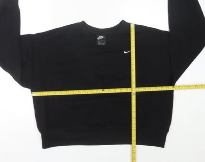 Nike Womens Black Crew Neck Pullover Sweatshirt Size 10