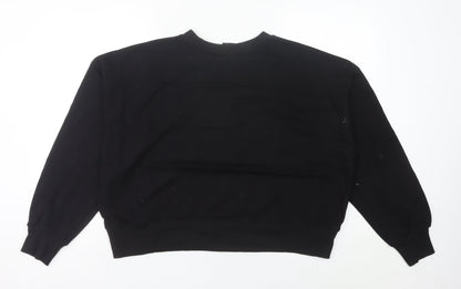 Nike Womens Black Crew Neck Pullover Sweatshirt Size 10