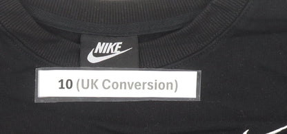 Nike Womens Black Crew Neck Pullover Sweatshirt Size 10