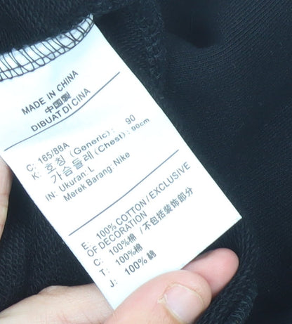 Nike Womens Black Crew Neck Pullover Sweatshirt Size 10