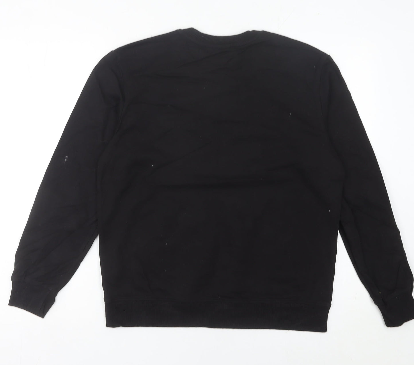 Champion Womens Black Cotton Sweatshirt UK 12 Pullover Logo Jumper