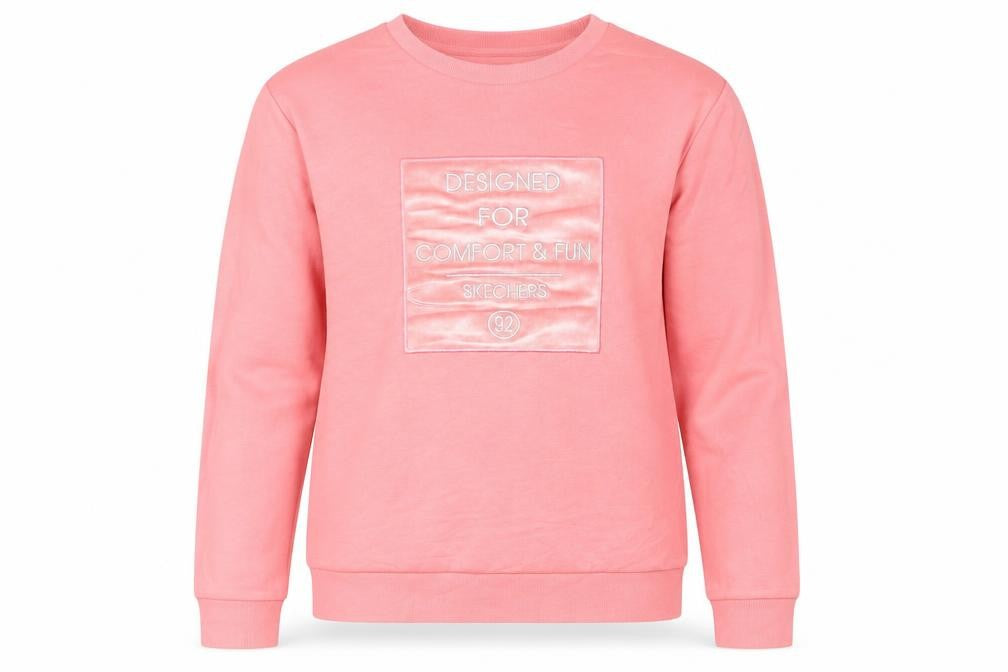 Skechers Womens Pink Sweatshirt Size 10 UK Cotton Pullover