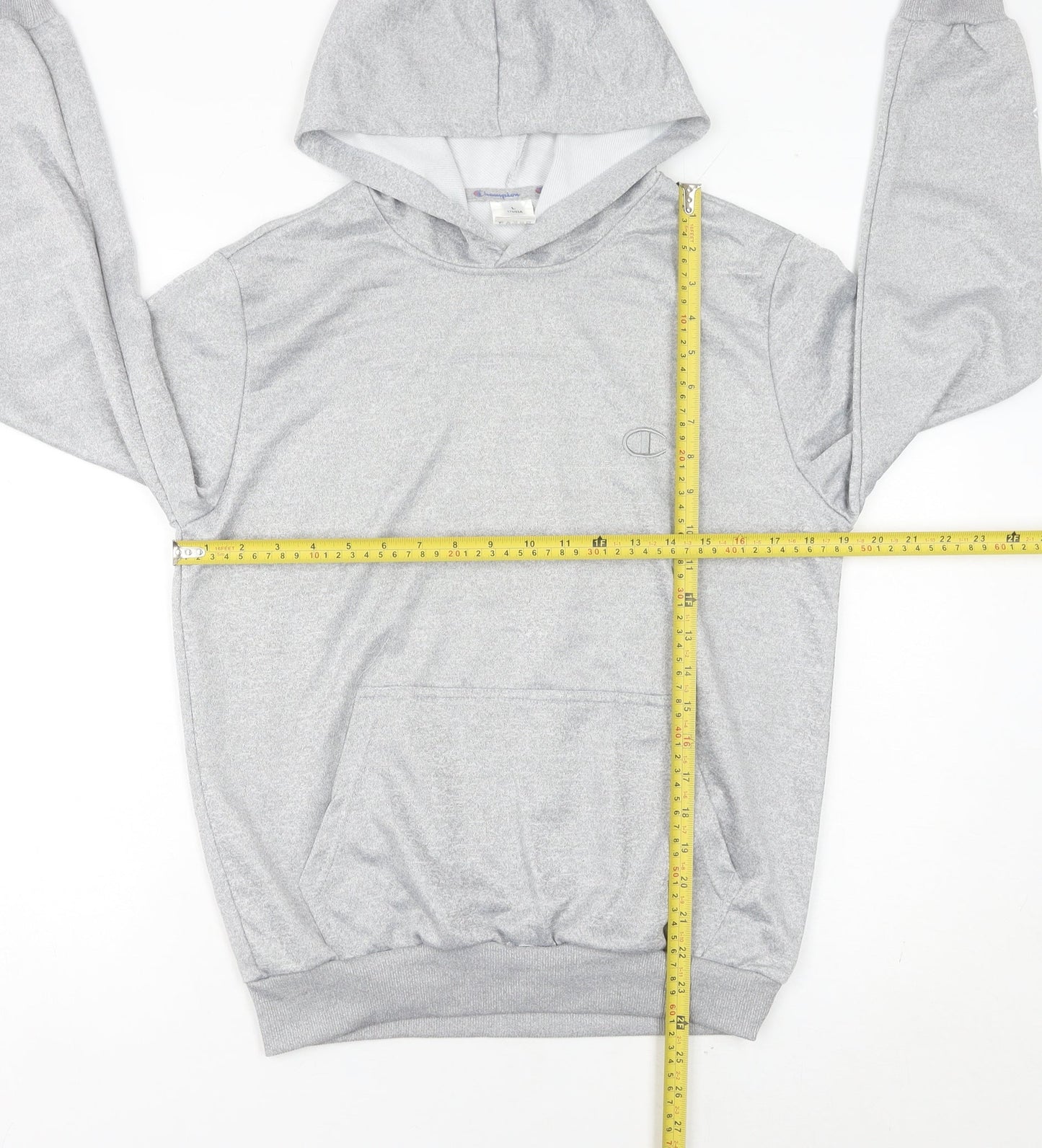 Champion Womens Grey Hoodie UK 12 Pullover Sweatshirt