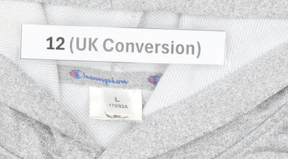 Champion Womens Grey Hoodie UK 12 Pullover Sweatshirt