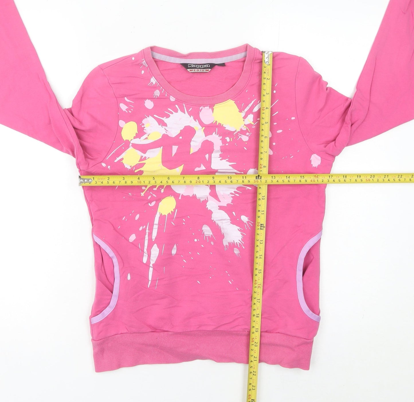 Kappa Women's Pink Graphic Pullover Sweatshirt Size 8 UK
