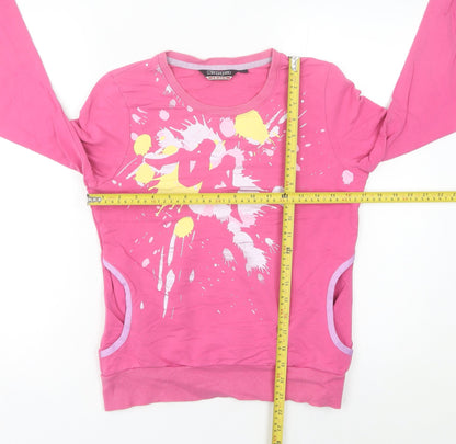 Kappa Women's Pink Graphic Pullover Sweatshirt Size 8 UK