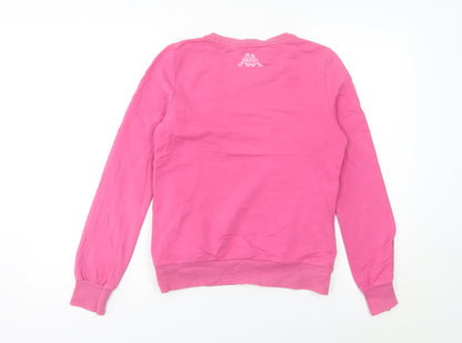 Kappa Women's Pink Graphic Pullover Sweatshirt Size 8 UK