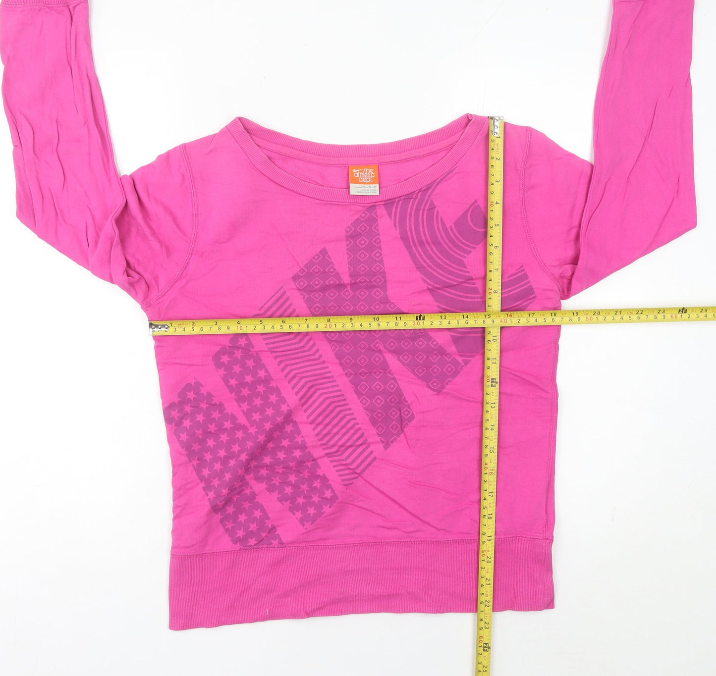 Nike Women’s Pink Sweatshirt Size 8 UK Cotton Blend Graphic Print