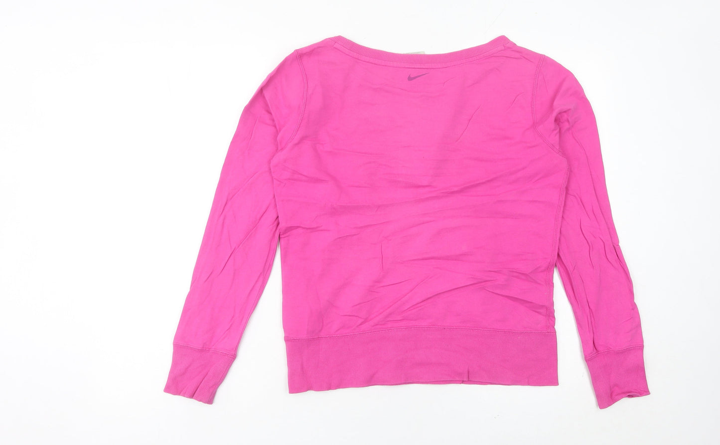 Nike Women’s Pink Sweatshirt Size 8 UK Cotton Blend Graphic Print