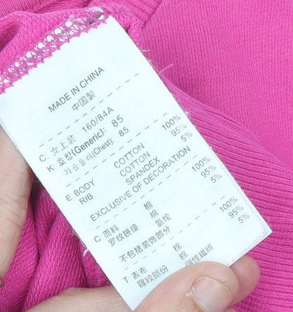 Nike Women’s Pink Sweatshirt Size 8 UK Cotton Blend Graphic Print