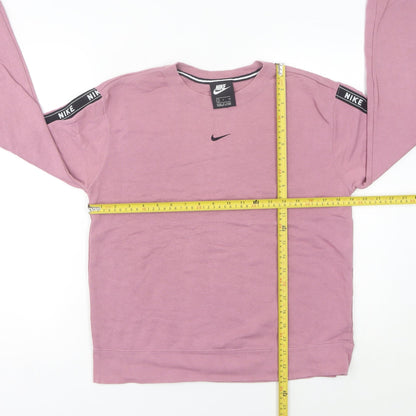 Nike Womens Pink Logo Pullover Sweatshirt Size 6 Small