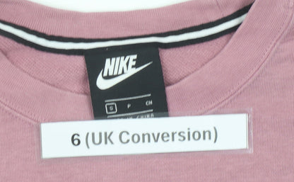Nike Womens Pink Logo Pullover Sweatshirt Size 6 Small