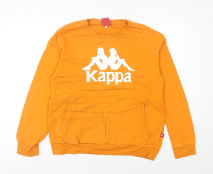 Kappa Womens Orange Logo Sweatshirt UK 12 Regular Fit Pullover