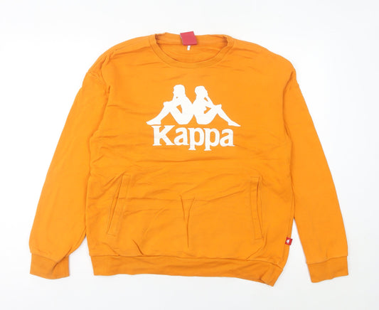 Kappa Womens Orange Logo Sweatshirt UK 12 Regular Fit Pullover