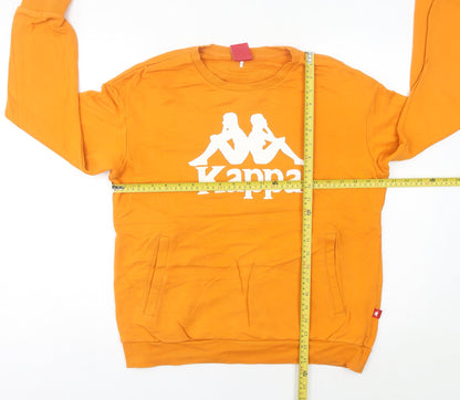 Kappa Womens Orange Logo Sweatshirt UK 12 Regular Fit Pullover