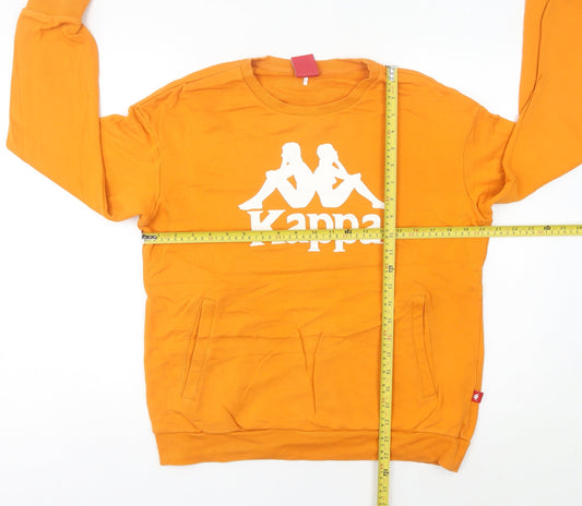 Kappa Womens Orange Logo Sweatshirt UK 12 Regular Fit Pullover