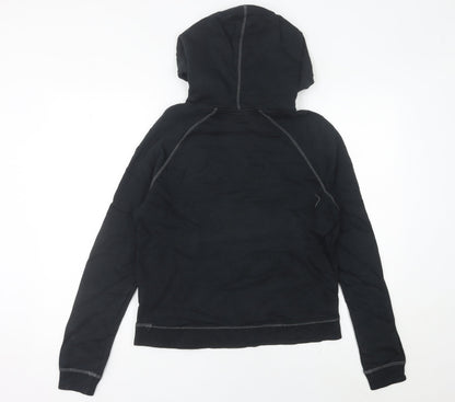 Nike Womens Black Hoodie Size 8 Pullover Sweatshirt Logo Graphic