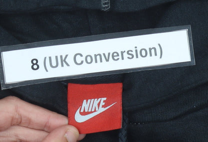 Nike Womens Black Hoodie Size 8 Pullover Sweatshirt Logo Graphic