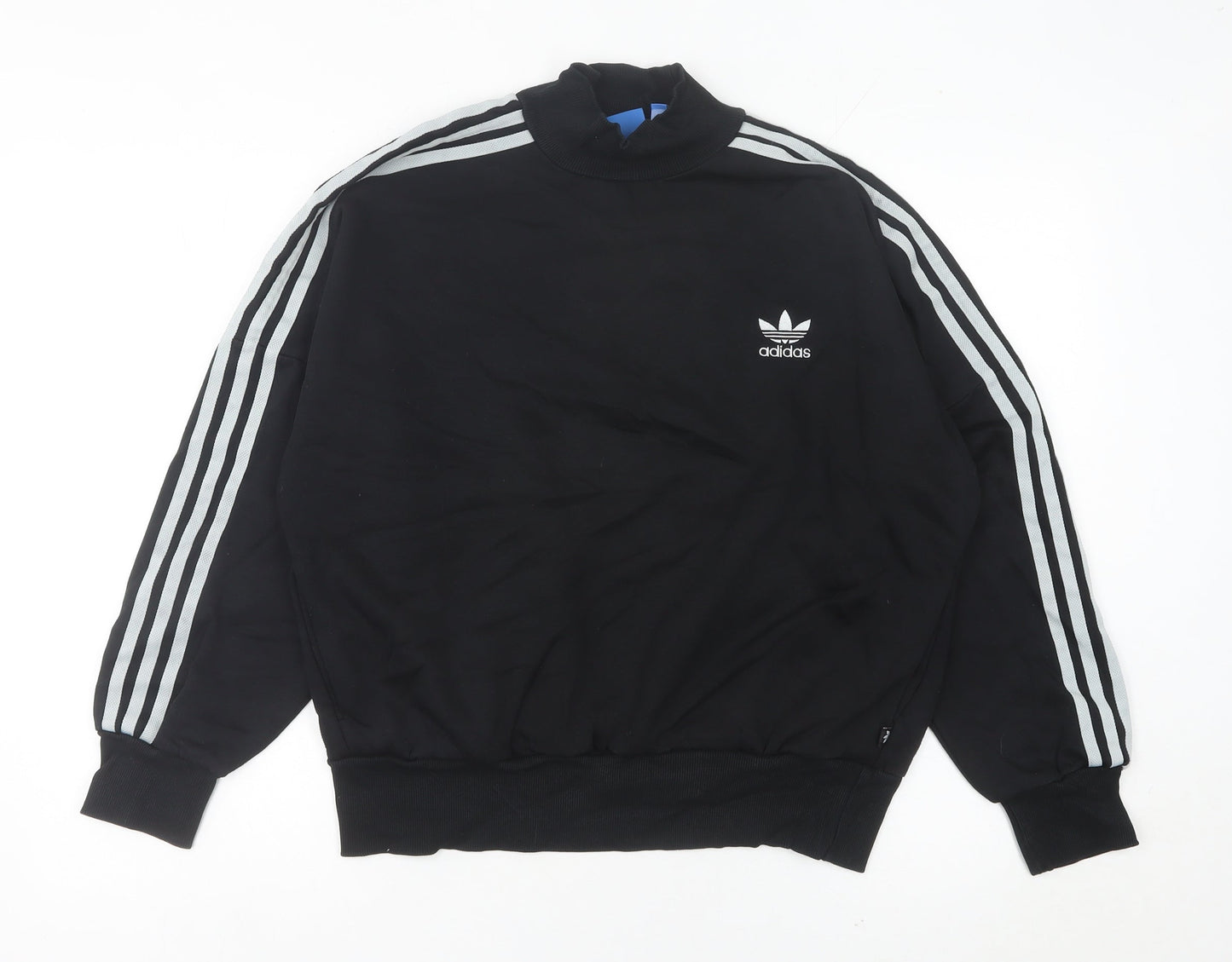 Adidas Womens Black Size 10 Pullover Sweatshirt Logo Sport Casual