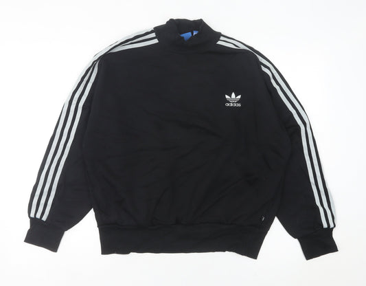 Adidas Womens Black Size 10 Pullover Sweatshirt Logo Sport Casual