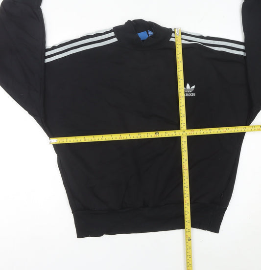 Adidas Womens Black Size 10 Pullover Sweatshirt Logo Sport Casual