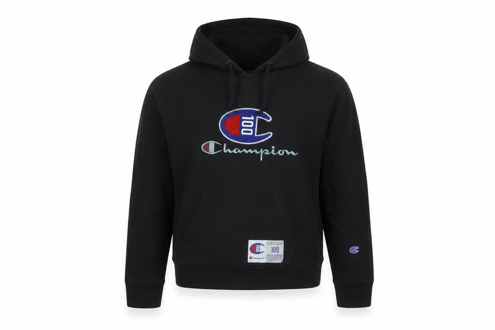 Womens UK Size 10 Champion Black Pullover Hoodie