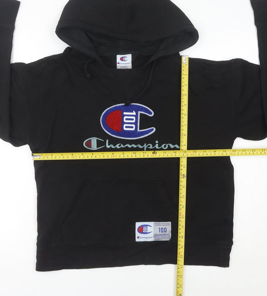 Champion Womens Black Hoodie Size 10 Pullover Embroidered Logo