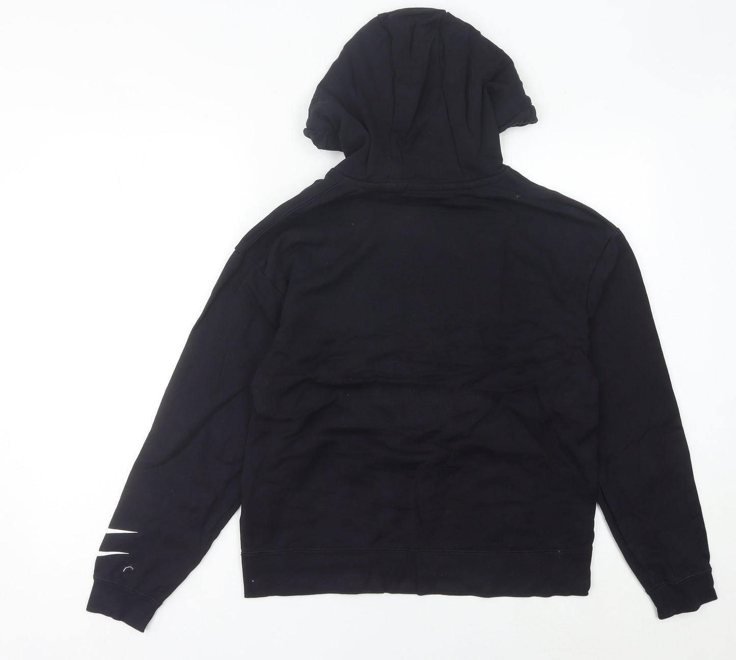 Nike Womens Black Hoodie Size UK 8 Pullover Cotton Blend Logo