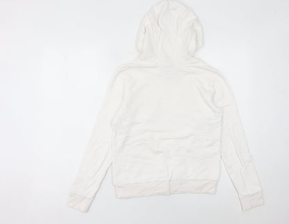 Fila White Line Womens White Hoodie UK 8 Pullover Logo Detail