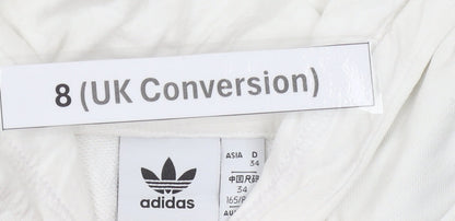Adidas Women’s White Hoodie UK 8 Pullover Long Sleeve Logo Sportswear