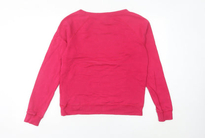 Nike Womens Pink Logo Sweatshirt Size 8 Pullover Long Sleeve