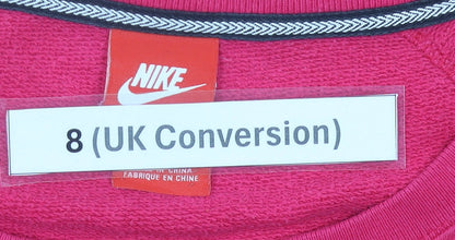 Nike Womens Pink Logo Sweatshirt Size 8 Pullover Long Sleeve