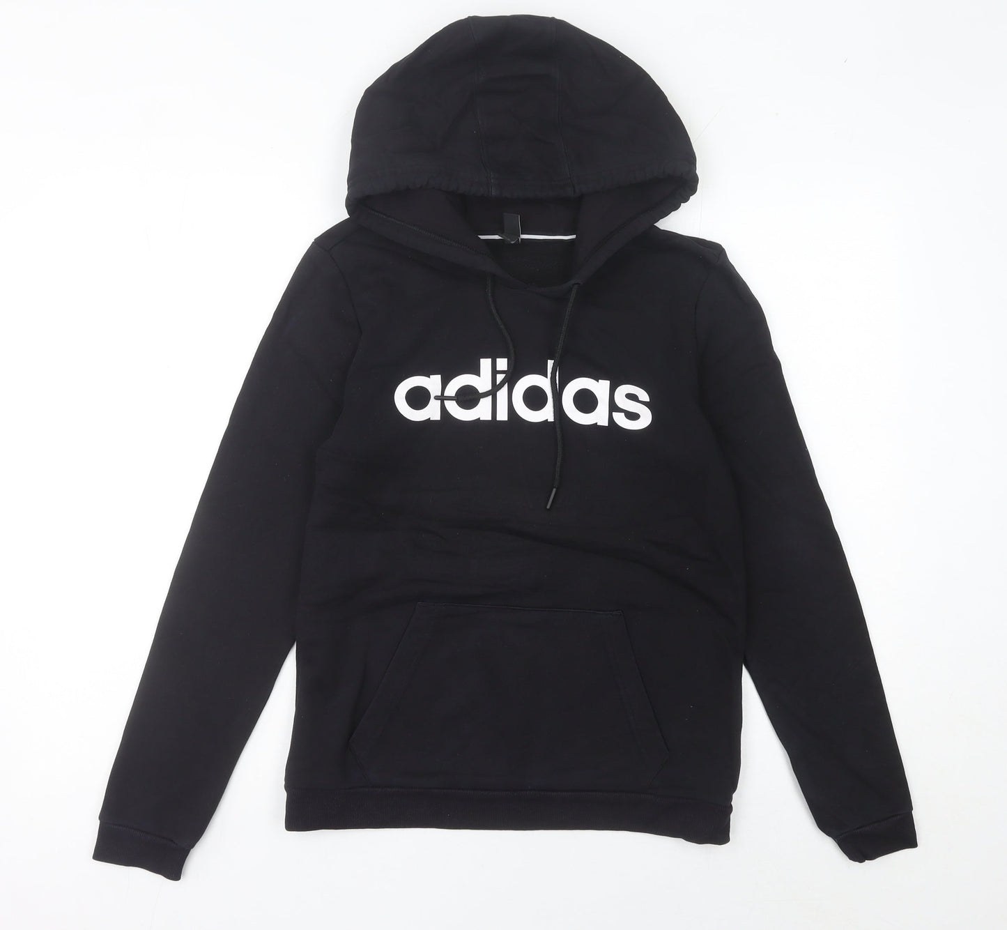 Adidas Womens Black Pullover Hoodie Size 10 Logo Sports Casual