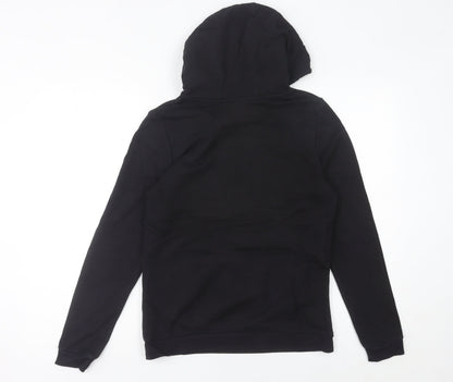 Adidas Womens Black Pullover Hoodie Size 10 Logo Sports Casual