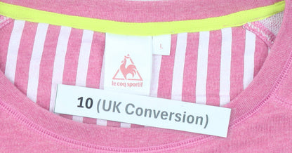 Le Coq Sportif Womens Pink Sweatshirt Size 10 Graphic Print Lined