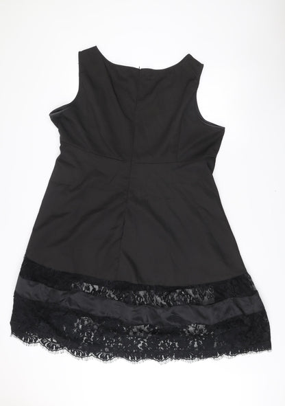 Nextmia Womens Black Lace Trim Sheath Dress Size 26 Plus