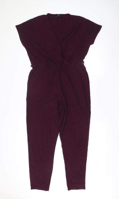 Next Women’s Purple Off Shoulder Jumpsuit Size 16 Tall Cotton