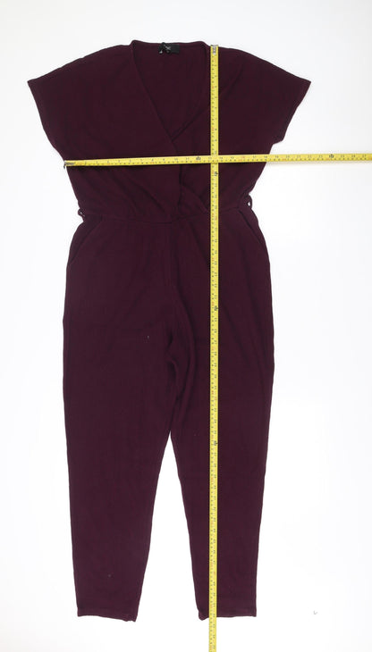 Next Women’s Purple Off Shoulder Jumpsuit Size 16 Tall Cotton