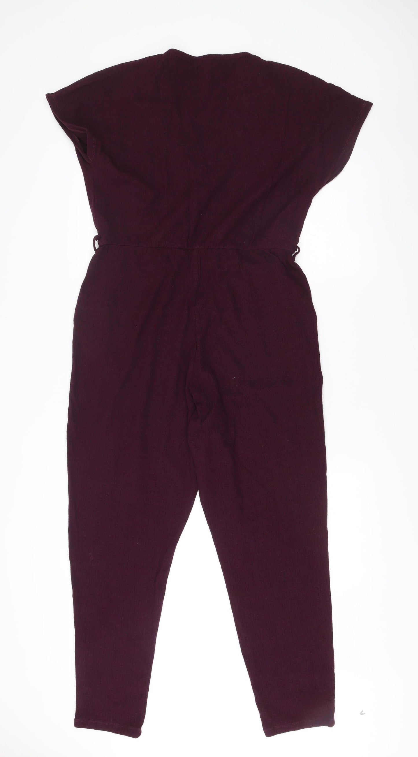 Next Women’s Purple Off Shoulder Jumpsuit Size 16 Tall Cotton