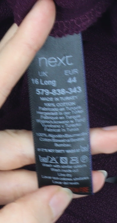 Next Women’s Purple Off Shoulder Jumpsuit Size 16 Tall Cotton