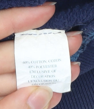 Abercrombie & Fitch Men’s Blue Pullover Hoodie Medium Logo Embroidered