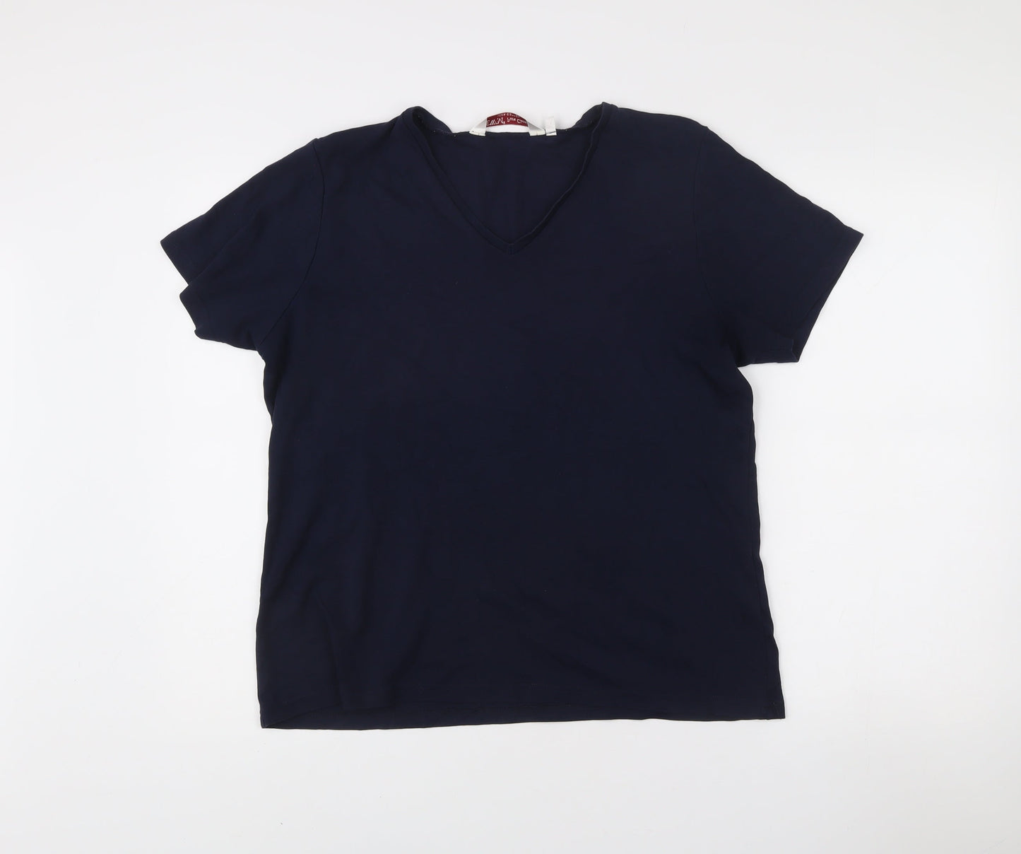 EWM Women’s Navy Blue Cotton V-Neck T-Shirt Size 18