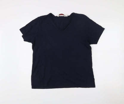 EWM Women’s Navy Blue Cotton V-Neck T-Shirt Size 18