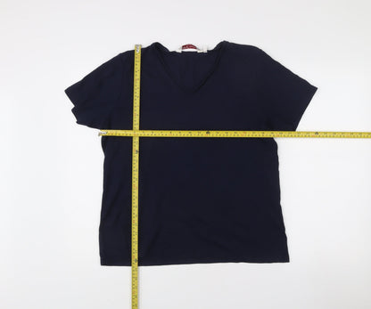 EWM Women’s Navy Blue Cotton V-Neck T-Shirt Size 18